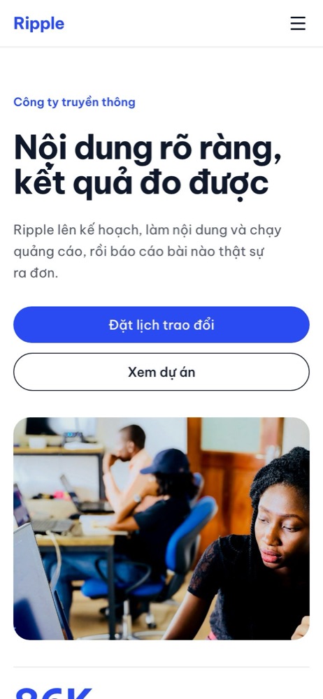 Mẫu website doanh nghiệp trên điện thoại